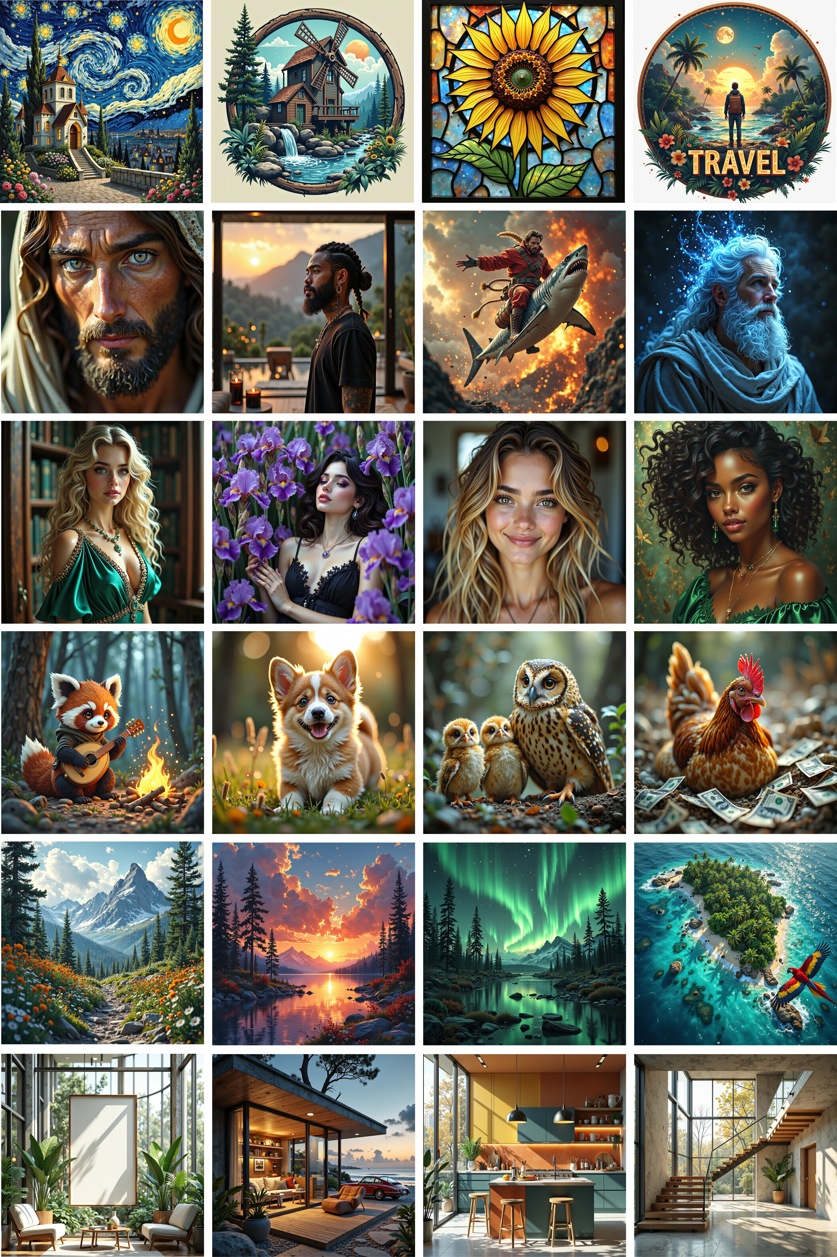 Qualitative results of Flux fine-tuned with LeapAlign using HPSv3 as the reward model